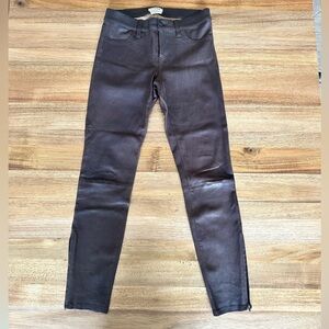 L’Agence brown leather pants